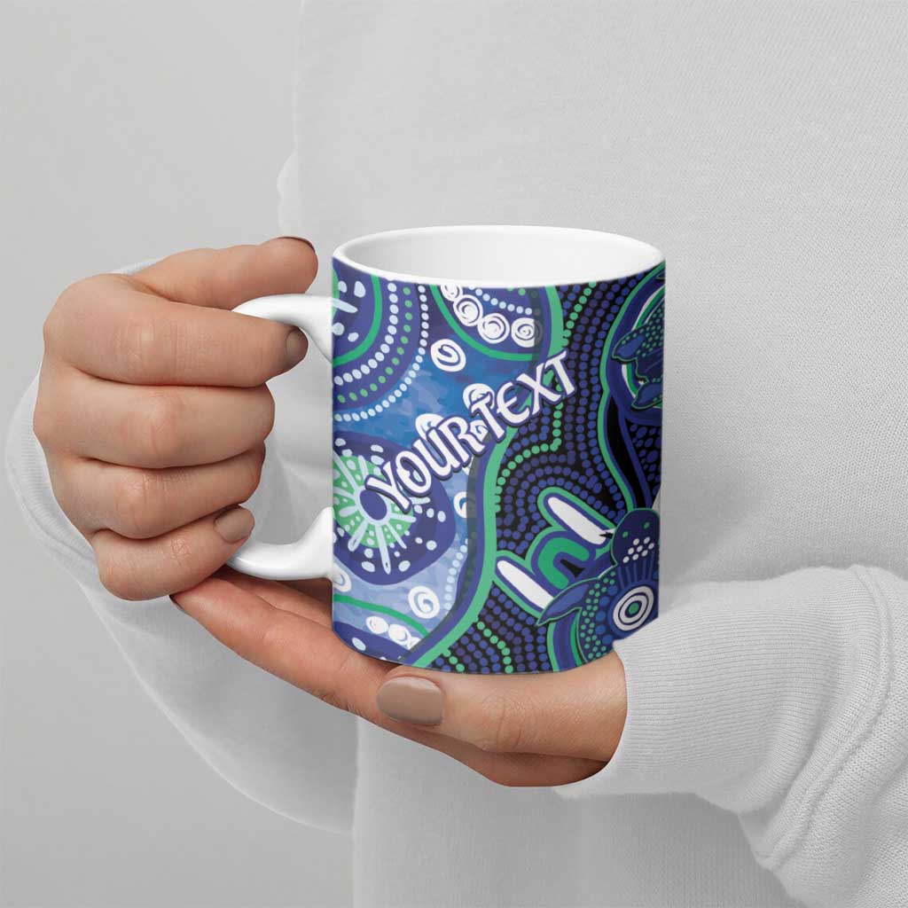 Personalised Torres Strait Islander Flag Day Ceramic Mug Aboriginal Sea Turtle And Dhari