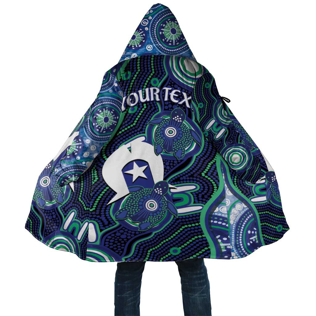 Personalised Torres Strait Islander Flag Day Cloak Aboriginal Sea Turtle And Dhari
