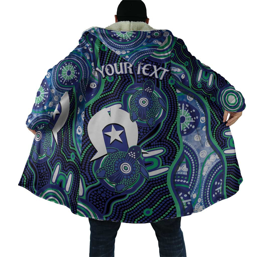 Personalised Torres Strait Islander Flag Day Cloak Aboriginal Sea Turtle And Dhari