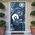 Personalised Torres Strait Islander Flag Day Door Cover Aboriginal Sea Turtle And Dhari