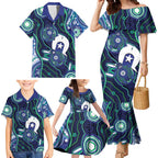 Personalised Torres Strait Islander Flag Day Family Matching Mermaid Dress and Hawaiian Shirt Aboriginal Sea Turtle And Dhari