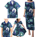 Personalised Torres Strait Islander Flag Day Family Matching Puletasi and Hawaiian Shirt Aboriginal Sea Turtle And Dhari