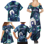Personalised Torres Strait Islander Flag Day Family Matching Summer Maxi Dress and Hawaiian Shirt Aboriginal Sea Turtle And Dhari
