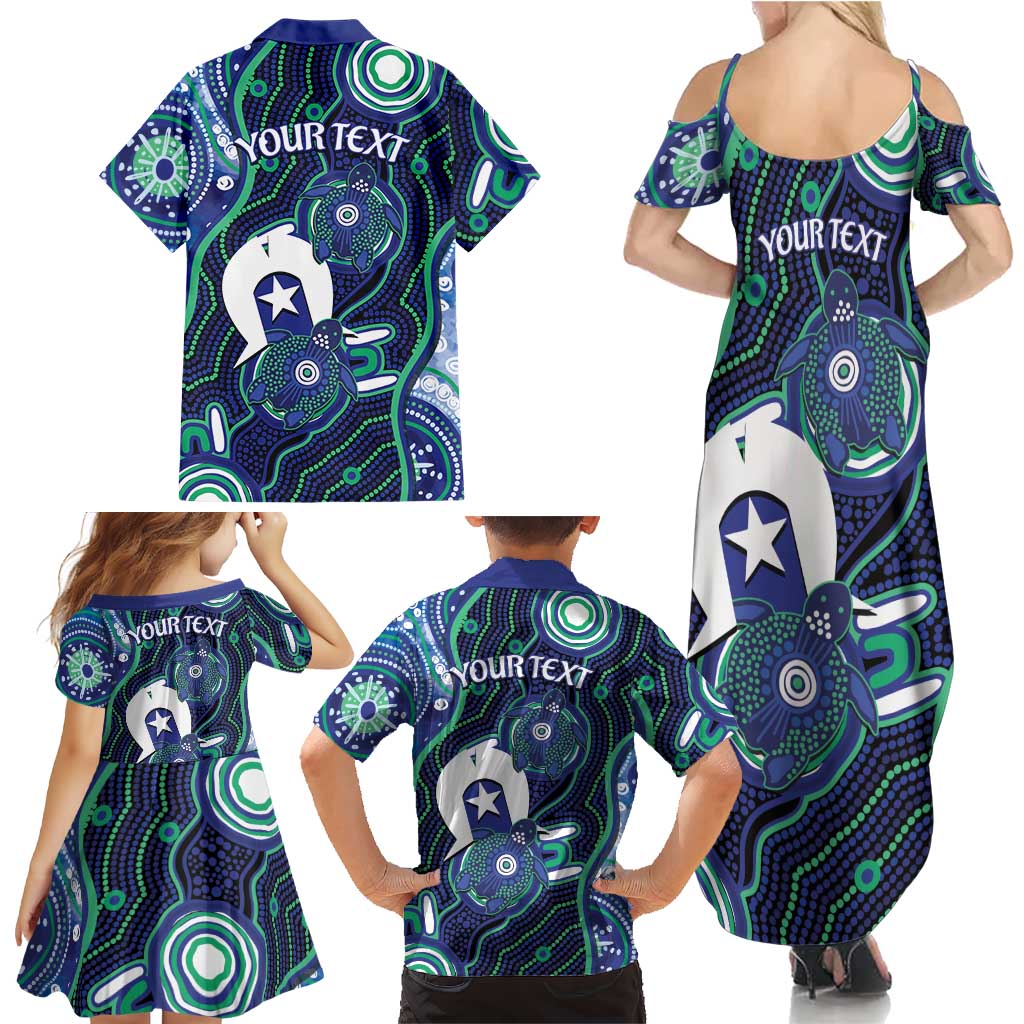 Personalised Torres Strait Islander Flag Day Family Matching Summer Maxi Dress and Hawaiian Shirt Aboriginal Sea Turtle And Dhari