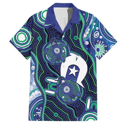 Personalised Torres Strait Islander Flag Day Family Matching Summer Maxi Dress and Hawaiian Shirt Aboriginal Sea Turtle And Dhari