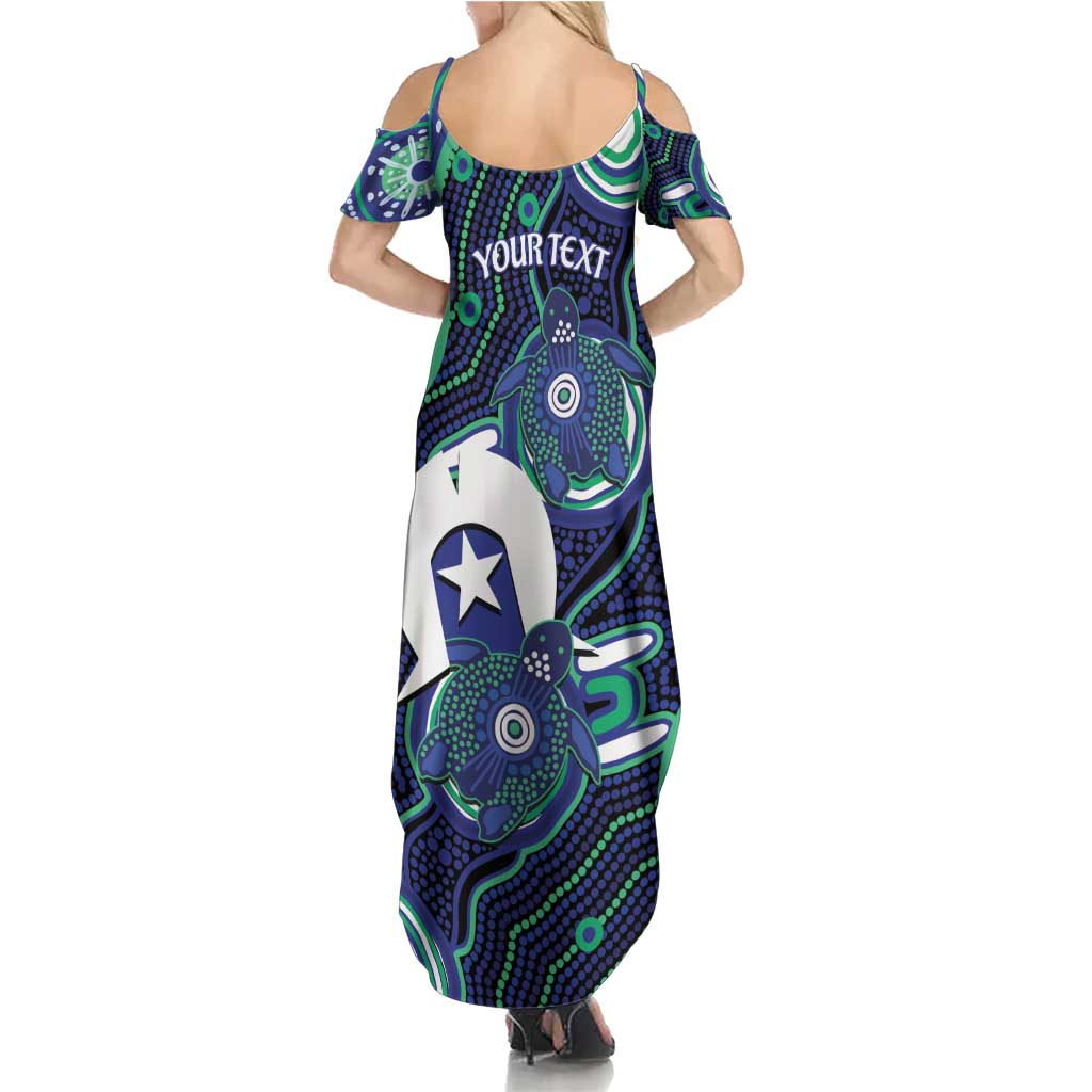 Personalised Torres Strait Islander Flag Day Family Matching Summer Maxi Dress and Hawaiian Shirt Aboriginal Sea Turtle And Dhari