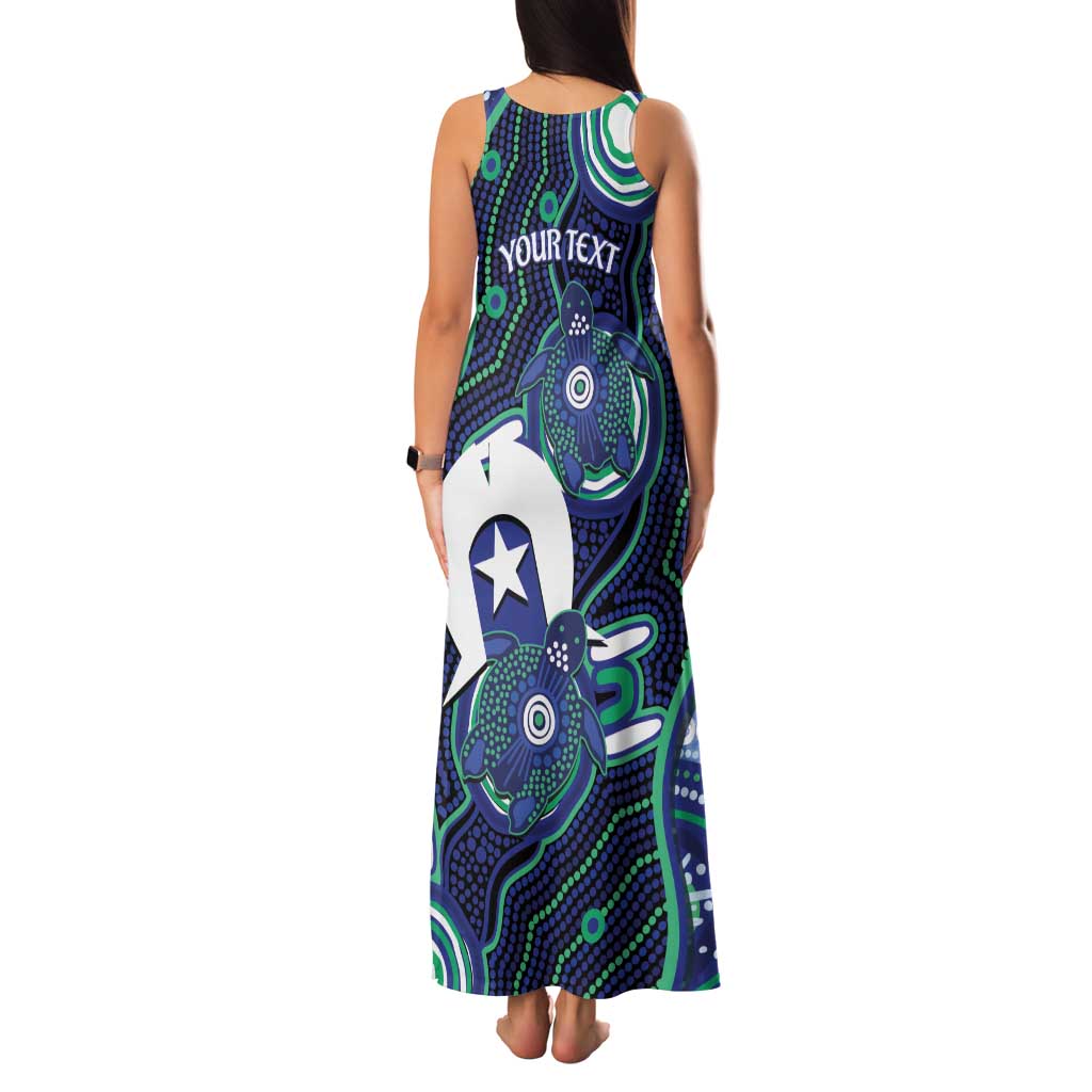 Personalised Torres Strait Islander Flag Day Family Matching Tank Maxi Dress and Hawaiian Shirt Aboriginal Sea Turtle And Dhari