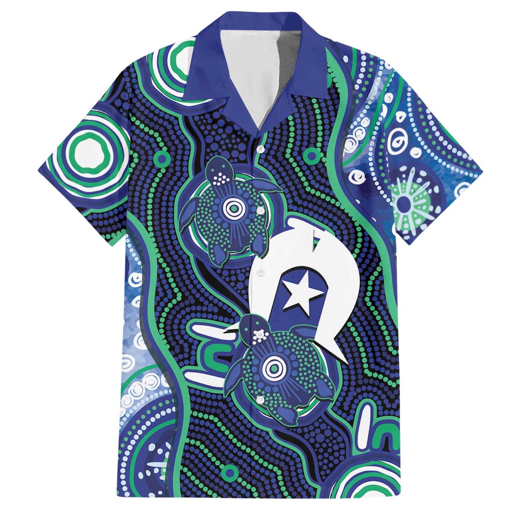 Personalised Torres Strait Islander Flag Day Hawaiian Shirt Aboriginal Sea Turtle And Dhari