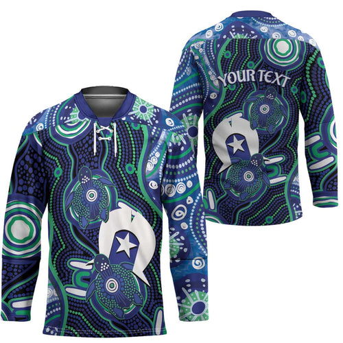 Personalised Torres Strait Islander Flag Day Hockey Jersey Aboriginal Sea Turtle And Dhari