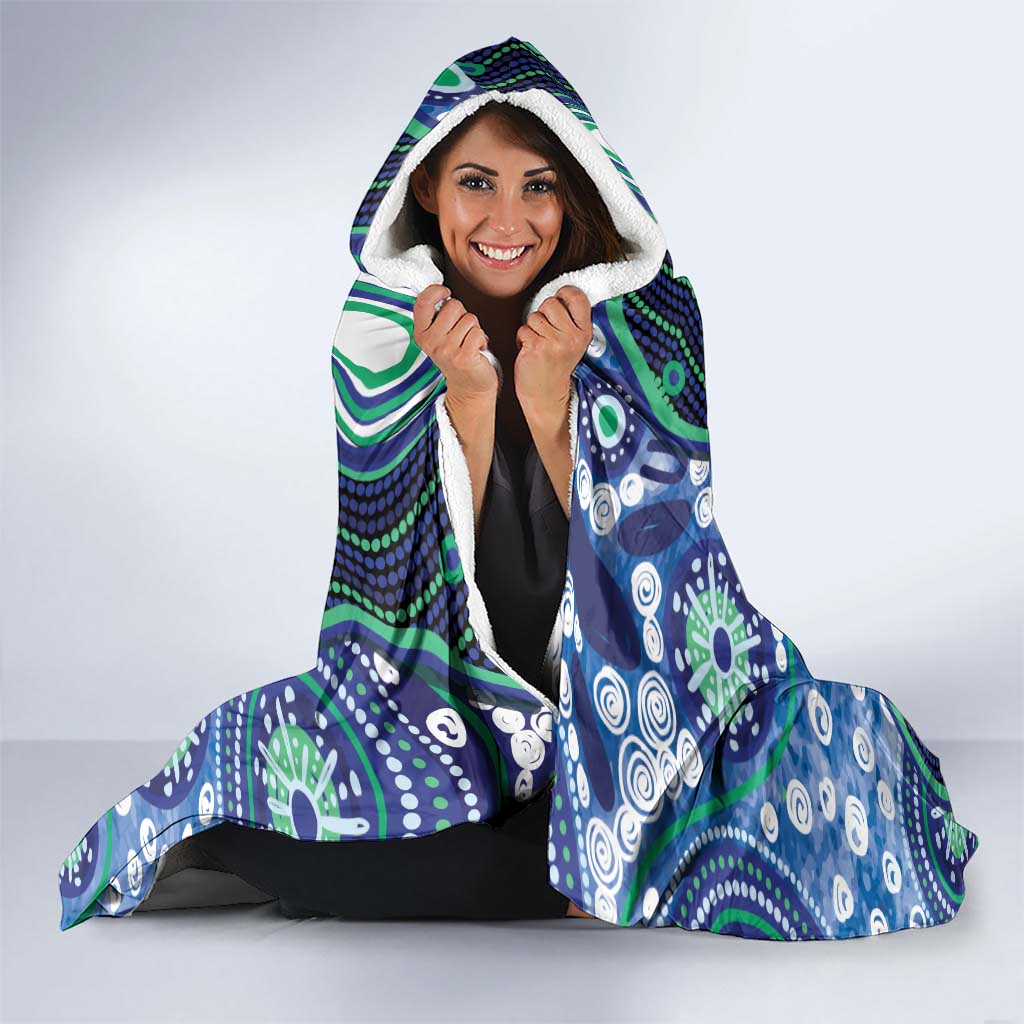 Personalised Torres Strait Islander Flag Day Hooded Blanket Aboriginal Sea Turtle And Dhari