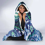 Personalised Torres Strait Islander Flag Day Hooded Blanket Aboriginal Sea Turtle And Dhari