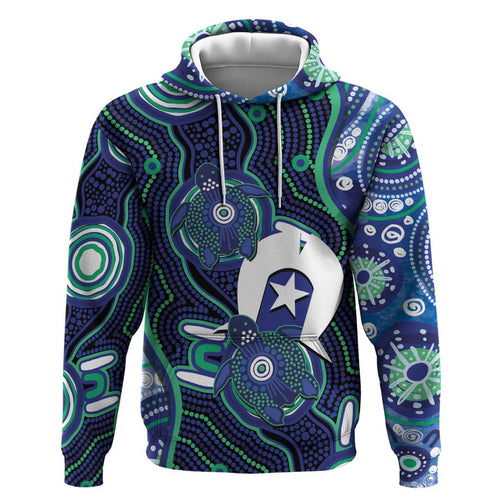 Personalised Torres Strait Islander Flag Day Hoodie Aboriginal Sea Turtle And Dhari