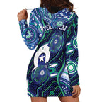 Personalised Torres Strait Islander Flag Day Hoodie Dress Aboriginal Sea Turtle And Dhari
