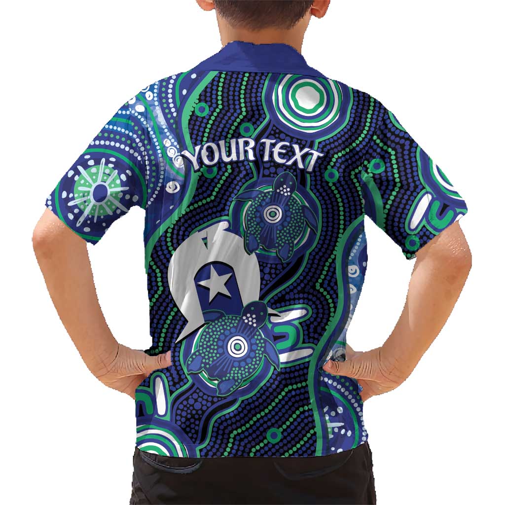 Personalised Torres Strait Islander Flag Day Kid Hawaiian Shirt Aboriginal Sea Turtle And Dhari