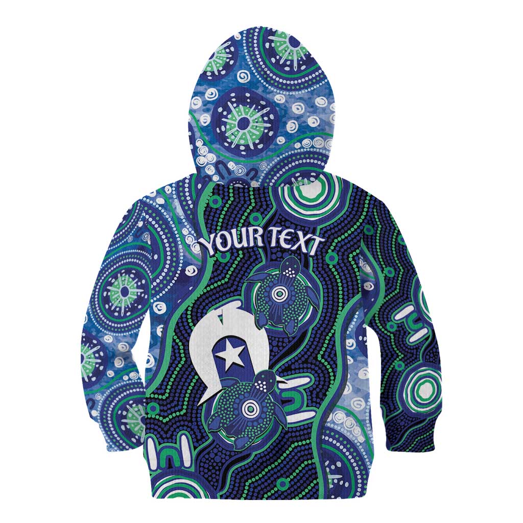Personalised Torres Strait Islander Flag Day Kid Hoodie Aboriginal Sea Turtle And Dhari