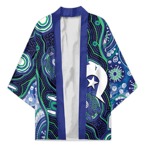 Personalised Torres Strait Islander Flag Day Kimono Aboriginal Sea Turtle And Dhari