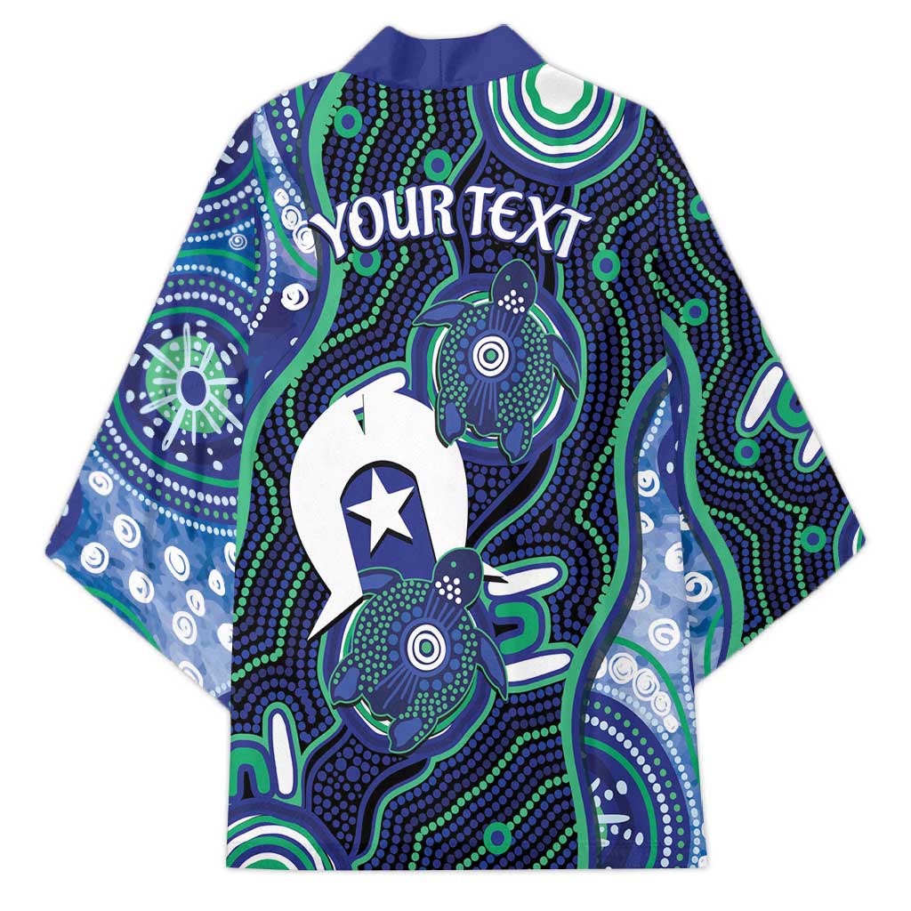 Personalised Torres Strait Islander Flag Day Kimono Aboriginal Sea Turtle And Dhari