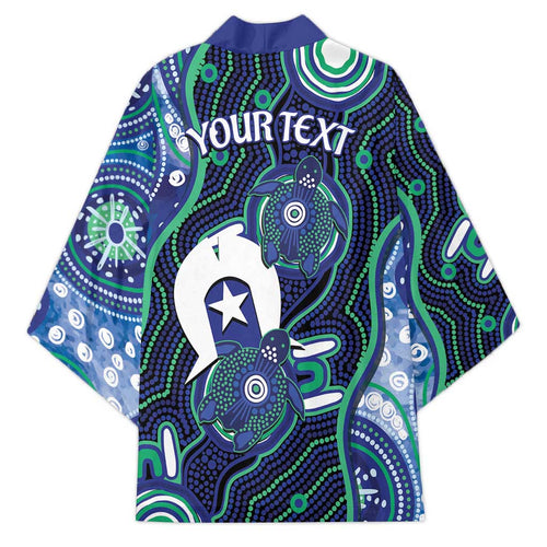 Personalised Torres Strait Islander Flag Day Kimono Aboriginal Sea Turtle And Dhari