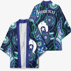 Personalised Torres Strait Islander Flag Day Kimono Aboriginal Sea Turtle And Dhari