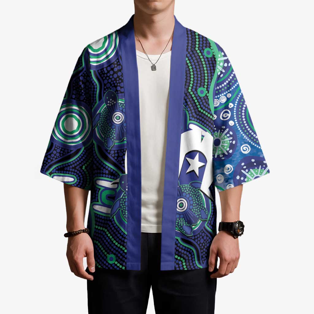 Personalised Torres Strait Islander Flag Day Kimono Aboriginal Sea Turtle And Dhari