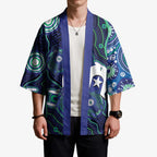 Personalised Torres Strait Islander Flag Day Kimono Aboriginal Sea Turtle And Dhari