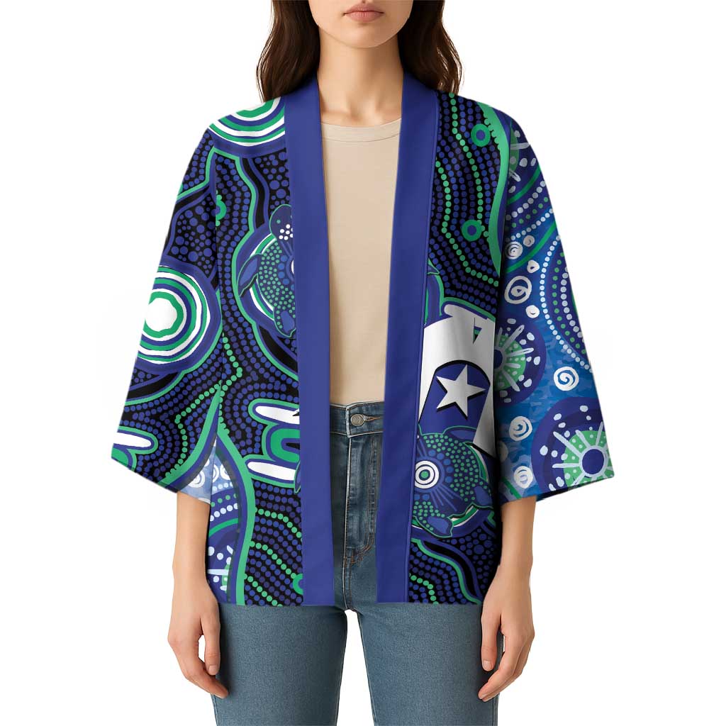 Personalised Torres Strait Islander Flag Day Kimono Aboriginal Sea Turtle And Dhari