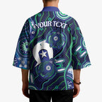 Personalised Torres Strait Islander Flag Day Kimono Aboriginal Sea Turtle And Dhari