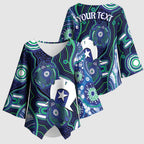 Personalised Torres Strait Islander Flag Day Kimono Sleeve Blouse Aboriginal Sea Turtle And Dhari