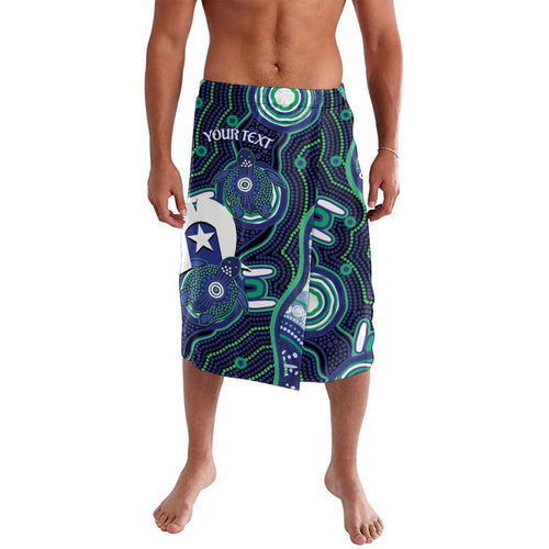 Personalised Torres Strait Islander Flag Day Lavalava Aboriginal Sea Turtle And Dhari