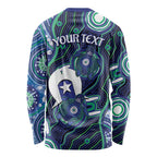Personalised Torres Strait Islander Flag Day Long Sleeve Shirt Aboriginal Sea Turtle And Dhari