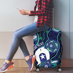 Personalised Torres Strait Islander Flag Day Luggage Cover Aboriginal Sea Turtle And Dhari