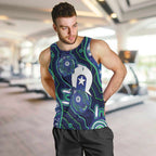 Personalised Torres Strait Islander Flag Day Men Tank Top Aboriginal Sea Turtle And Dhari