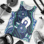 Personalised Torres Strait Islander Flag Day Men Tank Top Aboriginal Sea Turtle And Dhari