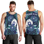 Personalised Torres Strait Islander Flag Day Men Tank Top Aboriginal Sea Turtle And Dhari