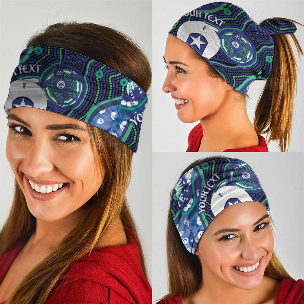 Personalised Torres Strait Islander Flag Day Neck Gaiter Aboriginal Sea Turtle And Dhari
