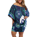 Personalised Torres Strait Islander Flag Day Off Shoulder Short Dress Aboriginal Sea Turtle And Dhari
