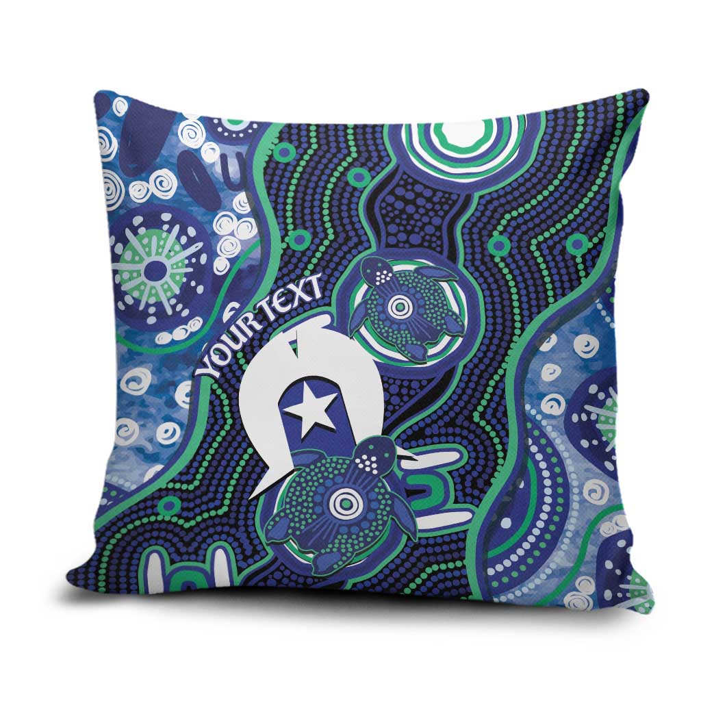 Personalised Torres Strait Islander Flag Day Pillow Cover Aboriginal Sea Turtle And Dhari