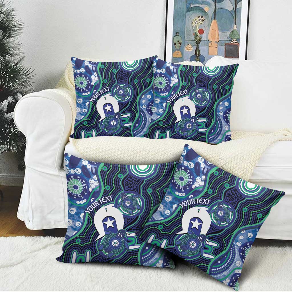 Personalised Torres Strait Islander Flag Day Pillow Cover Aboriginal Sea Turtle And Dhari
