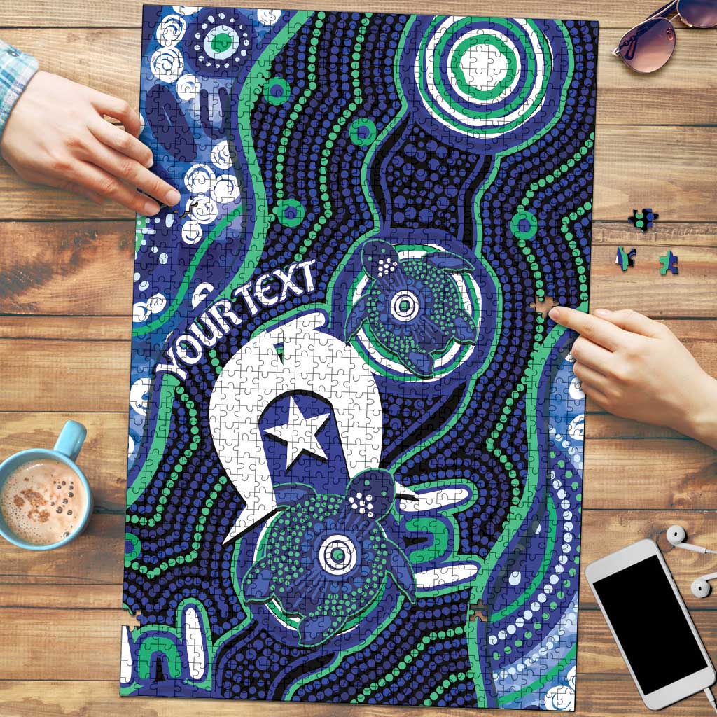 Personalised Torres Strait Islander Flag Day Puzzle Aboriginal Sea Turtle And Dhari