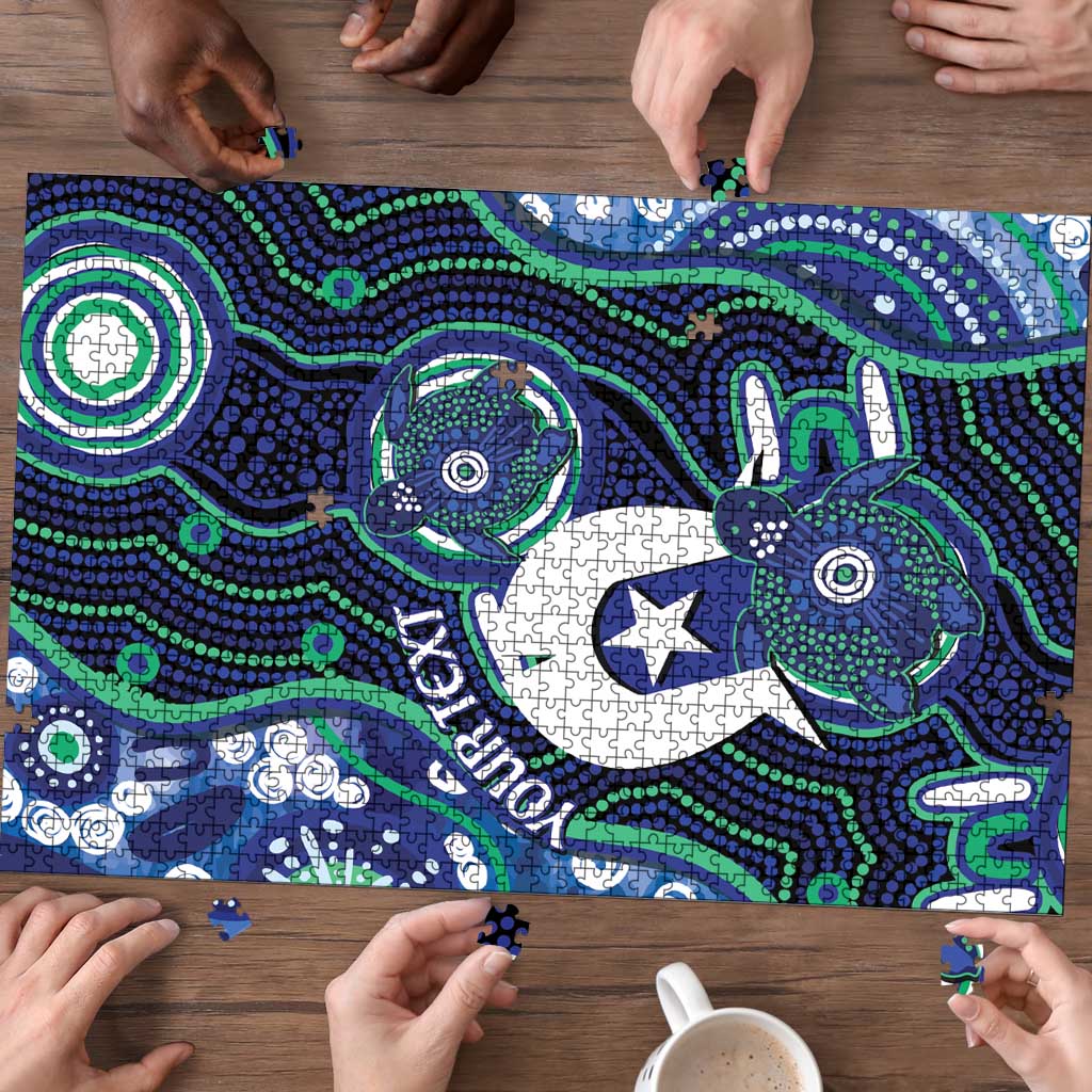 Personalised Torres Strait Islander Flag Day Puzzle Aboriginal Sea Turtle And Dhari
