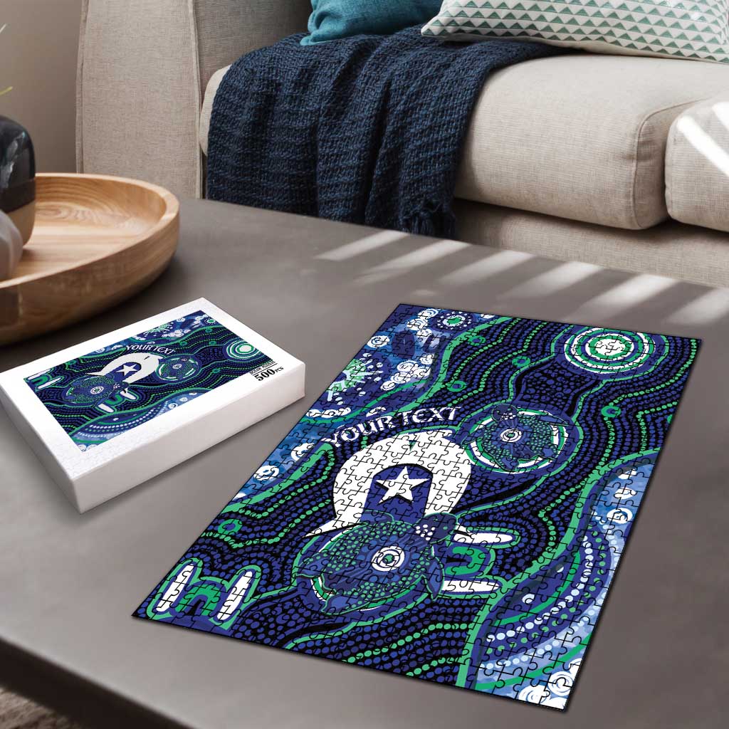 Personalised Torres Strait Islander Flag Day Puzzle Aboriginal Sea Turtle And Dhari