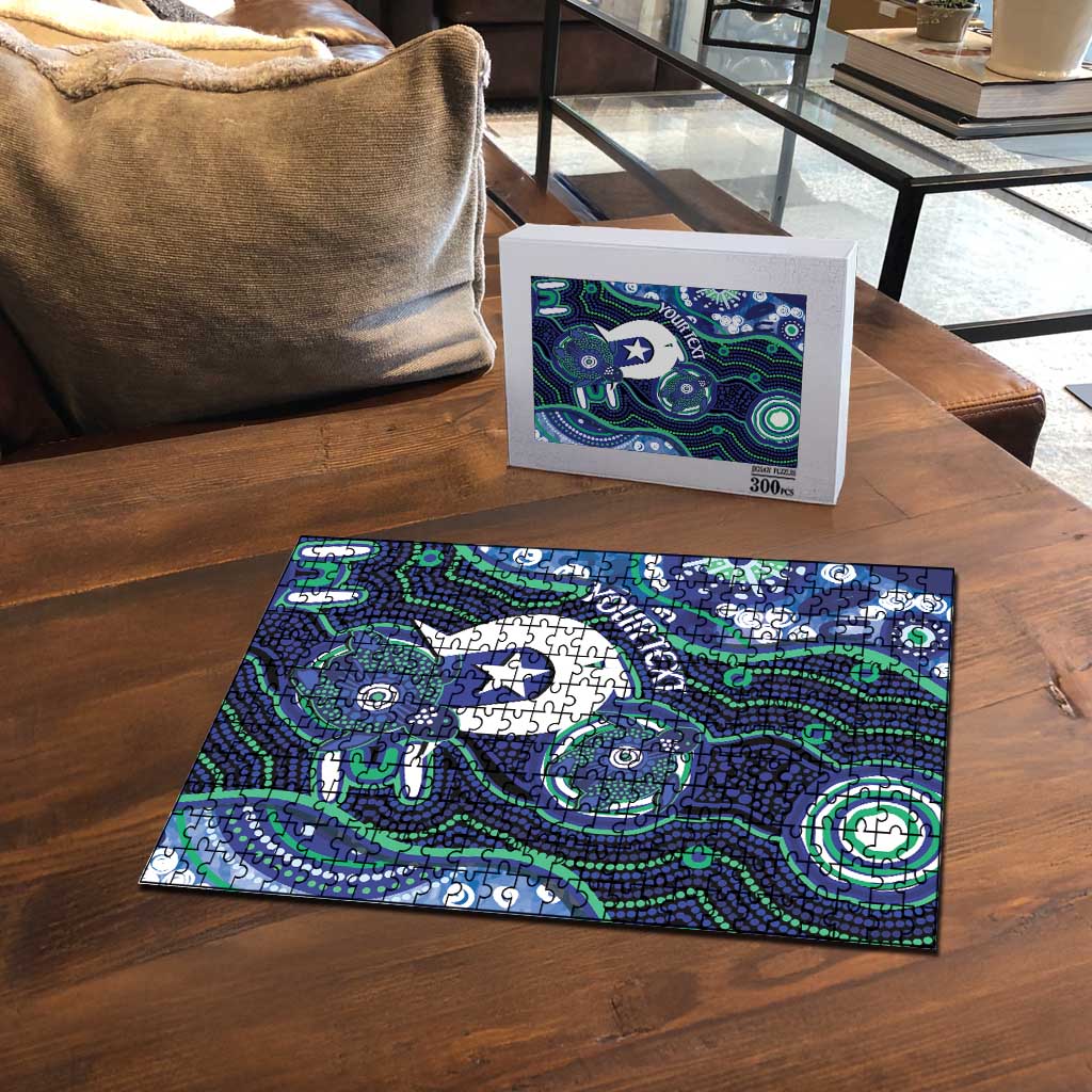 Personalised Torres Strait Islander Flag Day Puzzle Aboriginal Sea Turtle And Dhari