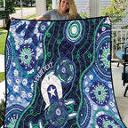 Personalised Torres Strait Islander Flag Day Quilt Aboriginal Sea Turtle And Dhari