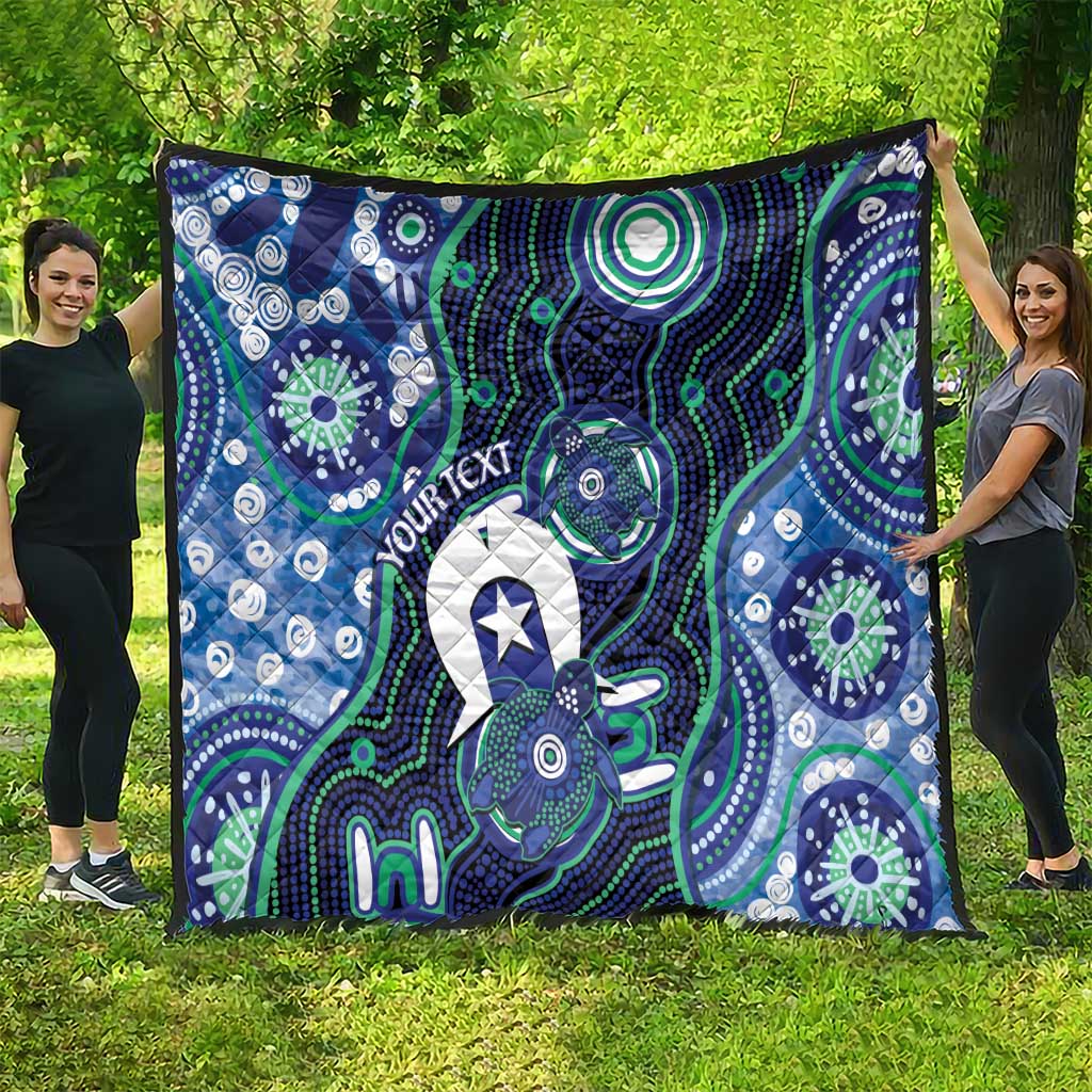 Personalised Torres Strait Islander Flag Day Quilt Aboriginal Sea Turtle And Dhari