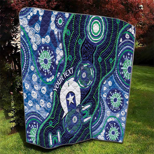 Personalised Torres Strait Islander Flag Day Quilt Aboriginal Sea Turtle And Dhari