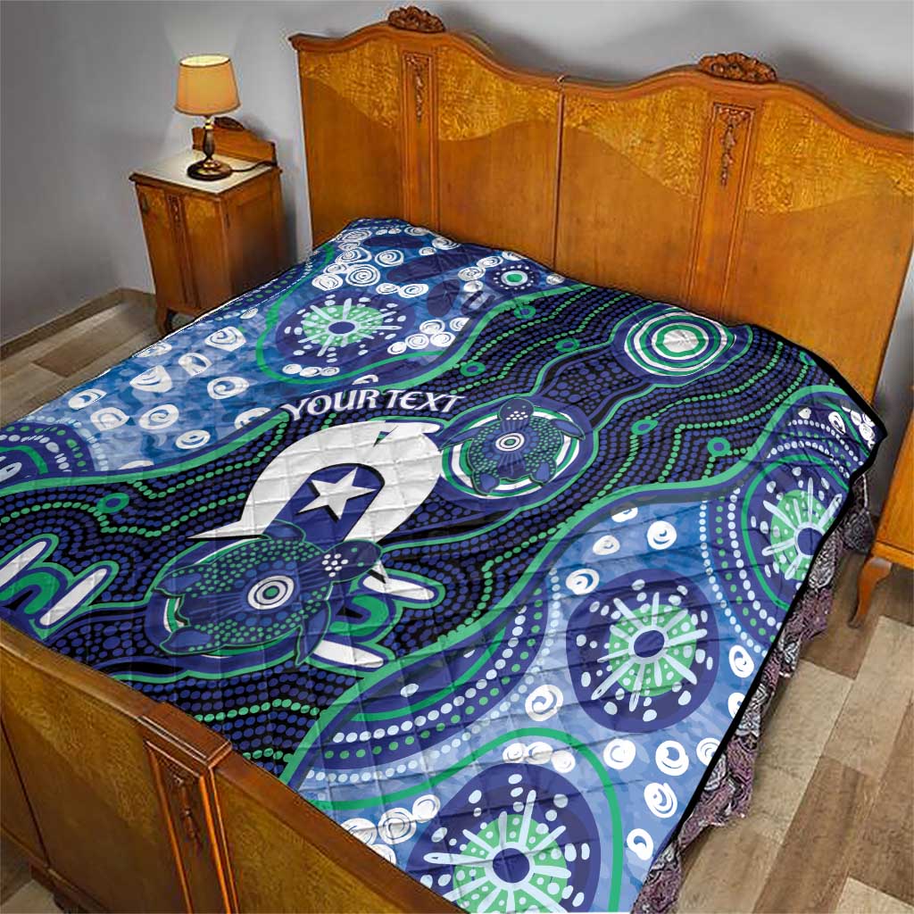 Personalised Torres Strait Islander Flag Day Quilt Aboriginal Sea Turtle And Dhari
