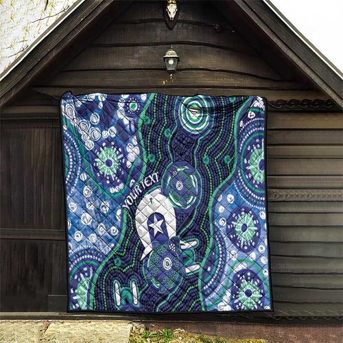 Personalised Torres Strait Islander Flag Day Quilt Aboriginal Sea Turtle And Dhari