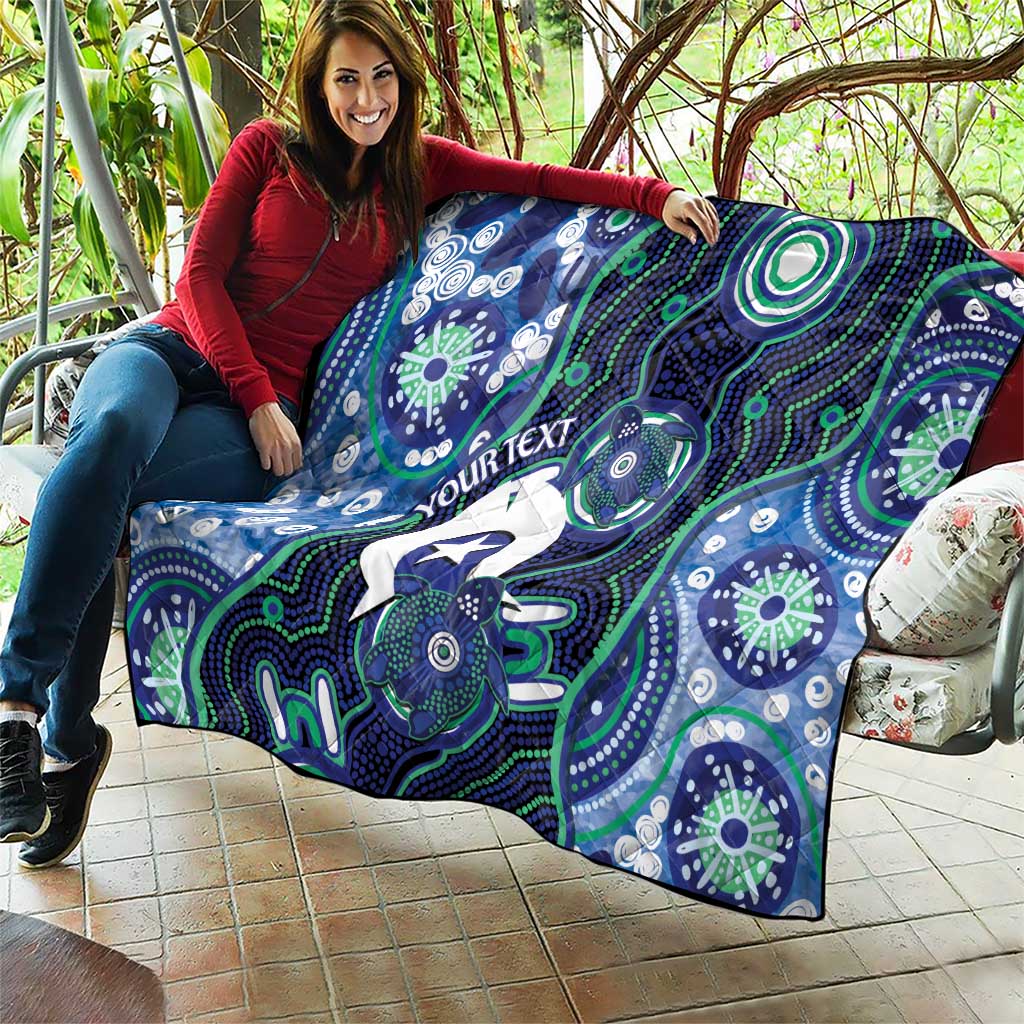 Personalised Torres Strait Islander Flag Day Quilt Aboriginal Sea Turtle And Dhari