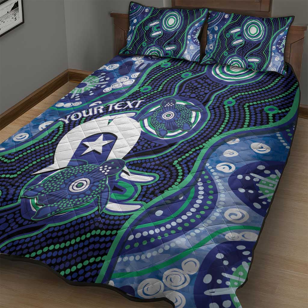 Personalised Torres Strait Islander Flag Day Quilt Bed Set Aboriginal Sea Turtle And Dhari