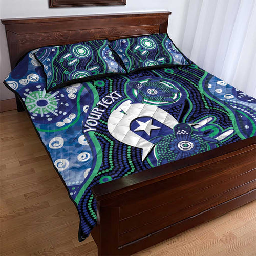 Personalised Torres Strait Islander Flag Day Quilt Bed Set Aboriginal Sea Turtle And Dhari